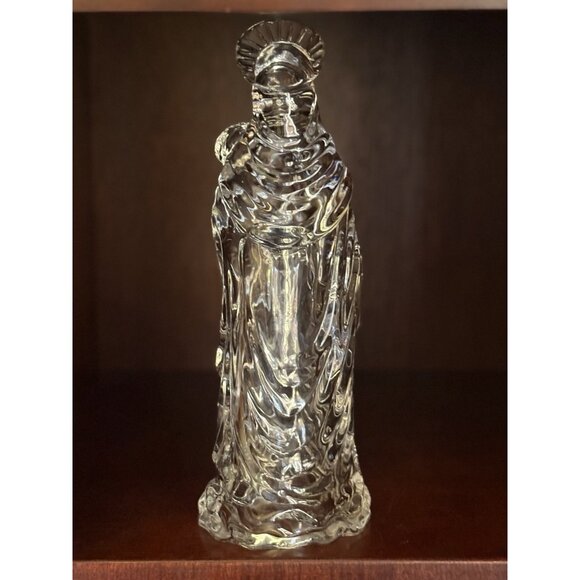 Glass Madonna Holding Baby Jesus Figurine Virgin Mary Christ Child 12” Tall - Picture 4 of 11